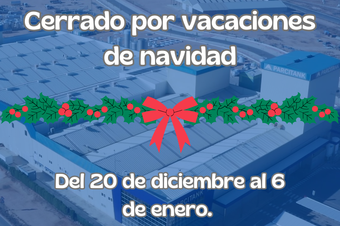 Parcitank permanecerá cerrado por vacaciones de navidad del 20 de diciembre al 6 de enero. Ambos incluidos.