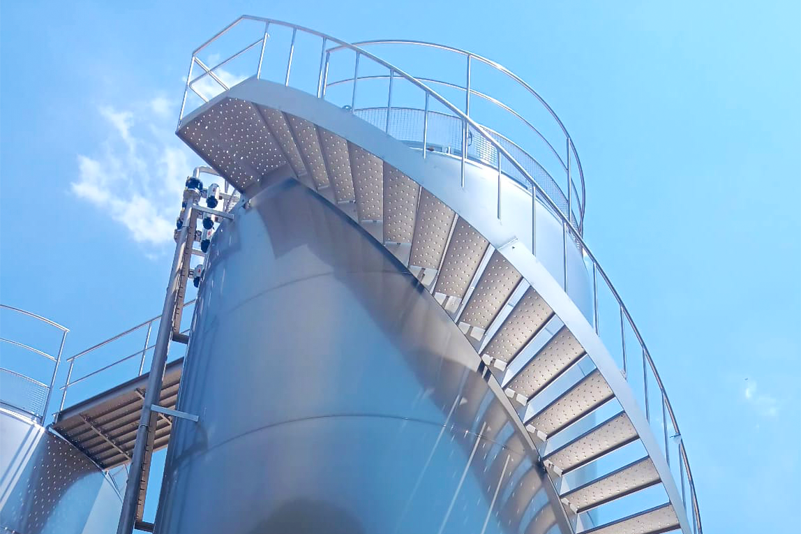 Réservoirs de stockage industriels sur mesure en acier inoxydable 304L