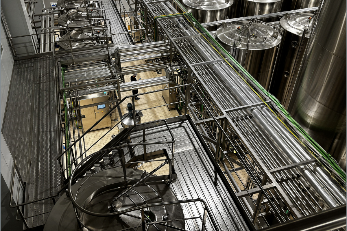 Stainless steel tanks and complete installations for industrial plants