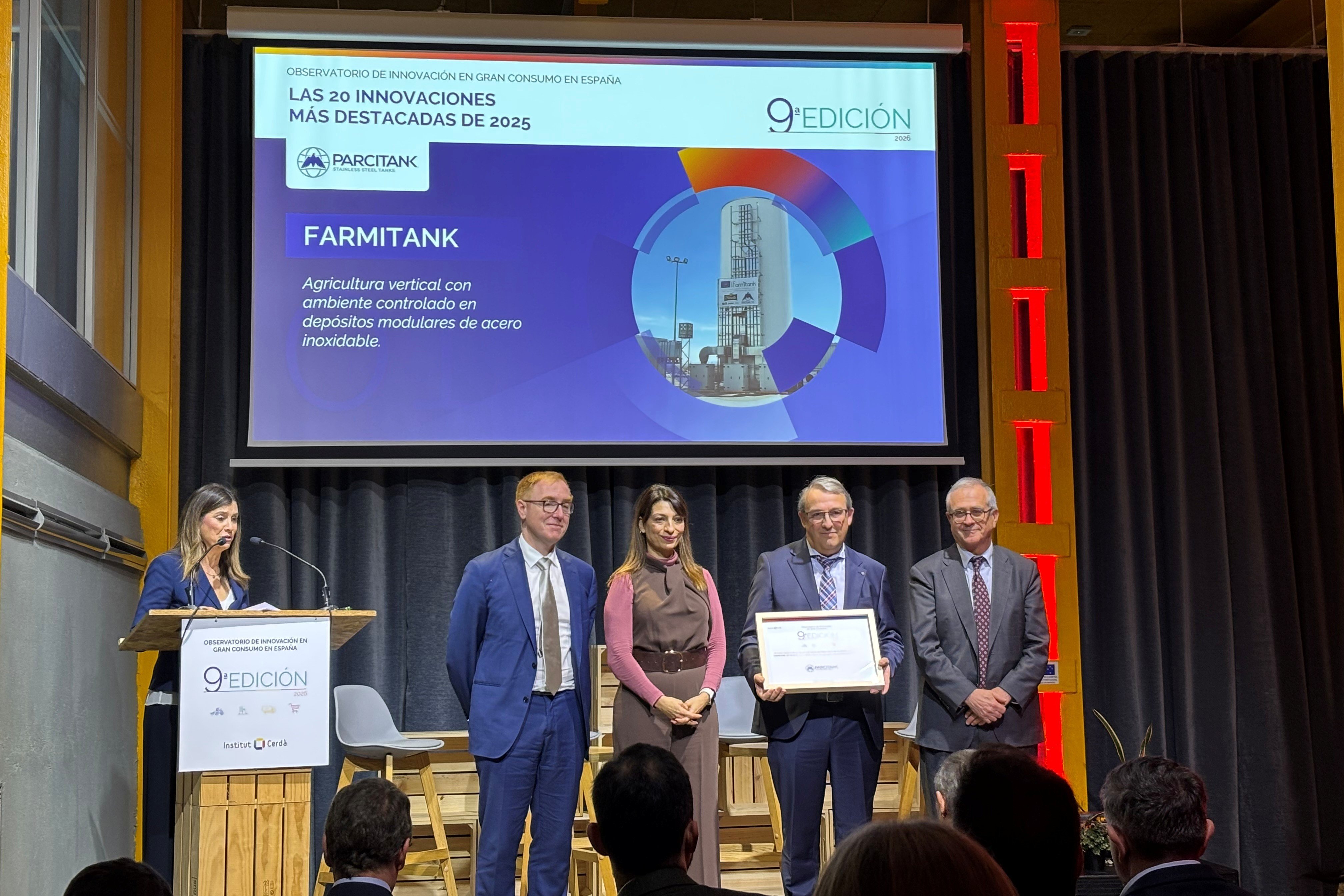 Parcitank drives innovation recognised by the Institut Cerdà at the National Observatory of Mass Consumption
